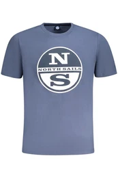 T-Shirt Herren Kurzarm T-Shirt Blau mit Print und