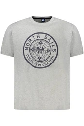 T-Shirt Graues Kurzarm Herren T-Shirt mit Print und