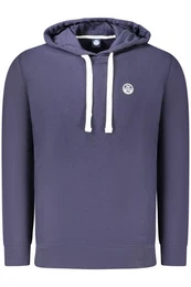 Sweatshirt Blaues Herren-Kapuzenpullover ohne Reiverschluss
