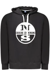 Sweatshirt Schwarzer Herren-Hoodie ohne Reiverschluss