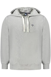 Sweatshirt Herren-Sweatshirt Grau: Angeraute Kapuze mit