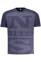 T-Shirt Herren Kurzarm T-Shirt Blau mit Druckmotiv und
