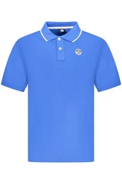 Poloshirt Herren Kurzarm-Poloshirt Blau mit Kontrastdetails