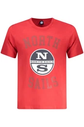 T-Shirt Herren Kurzarm T-Shirt Rot mit Rundhalsausschnitt
