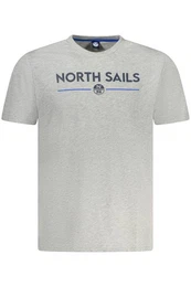 T-Shirt Graues Herren T-Shirt mit Rundhals & Druck