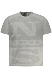T-Shirt Graues Herren T-Shirt mit Print und Rundhals fr