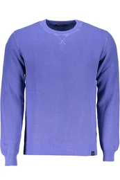 Strickpullover Herren Pullover in Blau: Langarmshirt aus Bio-Baumwolle, Rundhals