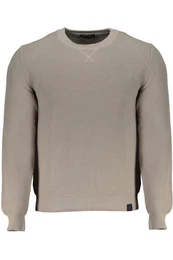 Strickpullover Herrenpullover Grau aus Bio-Baumwolle Langarmshirt mit Rundhals