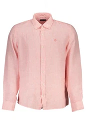 Langarmhemd Herren Langarmhemd Rosa, Gestreift, Bio-Baumwolle, Regular Fit