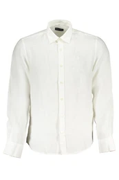Langarmhemd Weies Langarmshirt fr Herren mit italienischem Kragen und Stickere