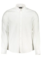 Langarmhemd Herren Langarmhemd Wei - Regular Fit, Bio-Baumwolle & Stickerei