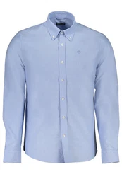 Langarmhemd Bio-Baumwolle Blaues Langarmhemd Herren: Regular Fit, Button-Down