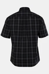 JP1880 Kurzarmhemd Buttondown-Kragen Modern Fit Schwarz/Dunkelgrün
