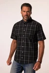 JP1880 Kurzarmhemd Buttondown-Kragen Modern Fit Schwarz/Dunkelgrün