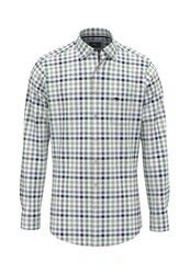 FYNCH-HATTON T-Shirt Classic Combi Check B.D. Dunkelgrün/Grün/Blau/Hellblau