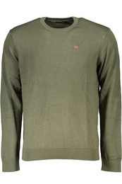 Strickpullover Herren Pullover Grn: Langarmshirt mit Stickerei und Logo-Details