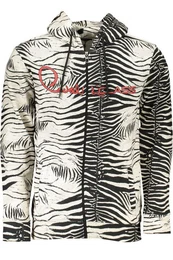 Sweatshirt Weies Herren-Sweatshirt mit Kapuze und Muster -