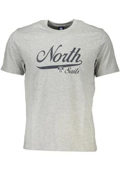 T-Shirt Herren Kurzarm-T-Shirt Grau mit Logo-Print und