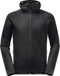 Jack Wolfskin Fleecejacke BAISELBERG HOODED FZ Schwarz/Dunkelgrau/Grau