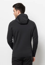Jack Wolfskin Fleecejacke BAISELBERG HOODED FZ Schwarz/Dunkelgrau/Grau