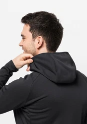 Jack Wolfskin Fleecejacke BAISELBERG HOODED FZ Schwarz/Dunkelgrau/Grau