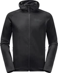 Jack Wolfskin Fleecejacke BAISELBERG HOODED FZ Schwarz/Dunkelgrau/Grau
