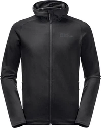 Jack Wolfskin Fleecejacke BAISELBERG HOODED FZ Schwarz/Dunkelgrau/Grau