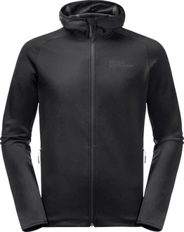 Jack Wolfskin Fleecejacke BAISELBERG HOODED FZ Schwarz/Dunkelgrau/Grau