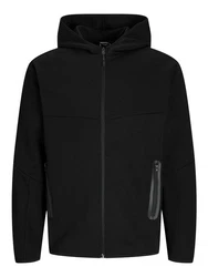 Jack & Jones Hoodie JCOFUSION SWEAT ZIP HOOD Schwarz