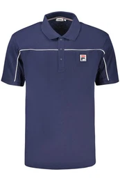 Poloshirt Herren Kurzarm-Polo blau mit Kontrastdetails und