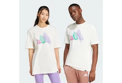adidas Sportswear T-Shirt LOUNGE ICE GRAPHIC Weiß/Mischfarben/Rosa/Beige
