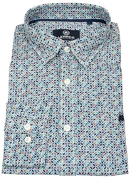 LERROS Langarmhemd Button-Down-Kragen Grau/Rot/Blau/Dunkelblau