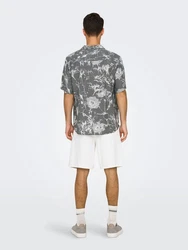 ONLY & SONS Kurzarmhemd mit Button-Down-Kragen (8546) Dunkelgrau (8546)