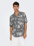 ONLY & SONS Kurzarmhemd mit Button-Down-Kragen (8546) Dunkelgrau (8546)