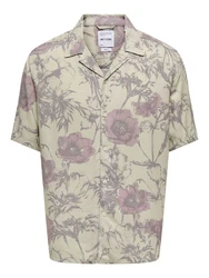 ONLY & SONS Kurzarmhemd mit Button-Down-Kragen (8546) Grau (8546)