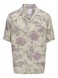 ONLY & SONS Kurzarmhemd mit Button-Down-Kragen (8546) Grau (8546)