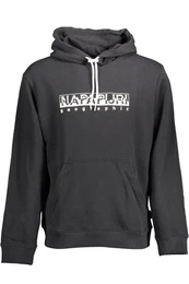 Sweatshirt Schwarzes Herren-Hoodie ohne Reiverschluss mit