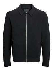 JACK & JONES Strickjacke 'JPRBLamilano' Schwarz/Dunkelblau/Dunkelgrau