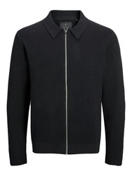 JACK & JONES Strickjacke 'JPRBLamilano' Schwarz/Dunkelblau/Dunkelgrau