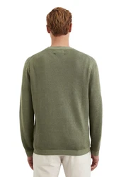 Marc O'Polo Rundhalspullover Dunkelgrün/Khaki/Grün
