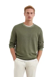 Marc O'Polo Rundhalspullover Dunkelgrün/Khaki/Grün