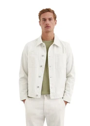 Jeansjacke aus Bio-Baumwolle und Leinen