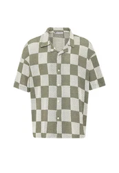 Dandalo Blusenshirt David Grün/Beige/Dunkelgrün