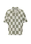 Dandalo Blusenshirt David Grün/Beige/Dunkelgrün