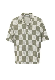 Dandalo Blusenshirt David Grün/Beige/Dunkelgrün