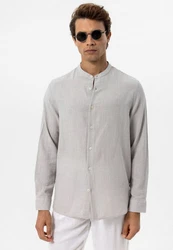 Antioch Blusenshirt Italo Grau/Beige/Hellgrau/Khaki/Braun