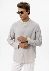 Antioch Blusenshirt Italo Grau/Beige/Hellgrau/Khaki/Braun