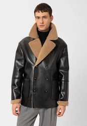 Antioch Wintermantel Maico Creme/Schwarz/Braun