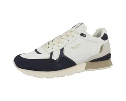 Pepe Jeans Brit Ivy Herren Sneaker Beige/Blau/Dunkelblau/Creme/Weiß