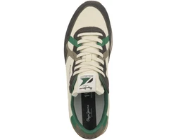 Pepe Jeans Brit Cove Herren Sneaker Beige/Dunkelgrün/Braun/Khaki/Grün